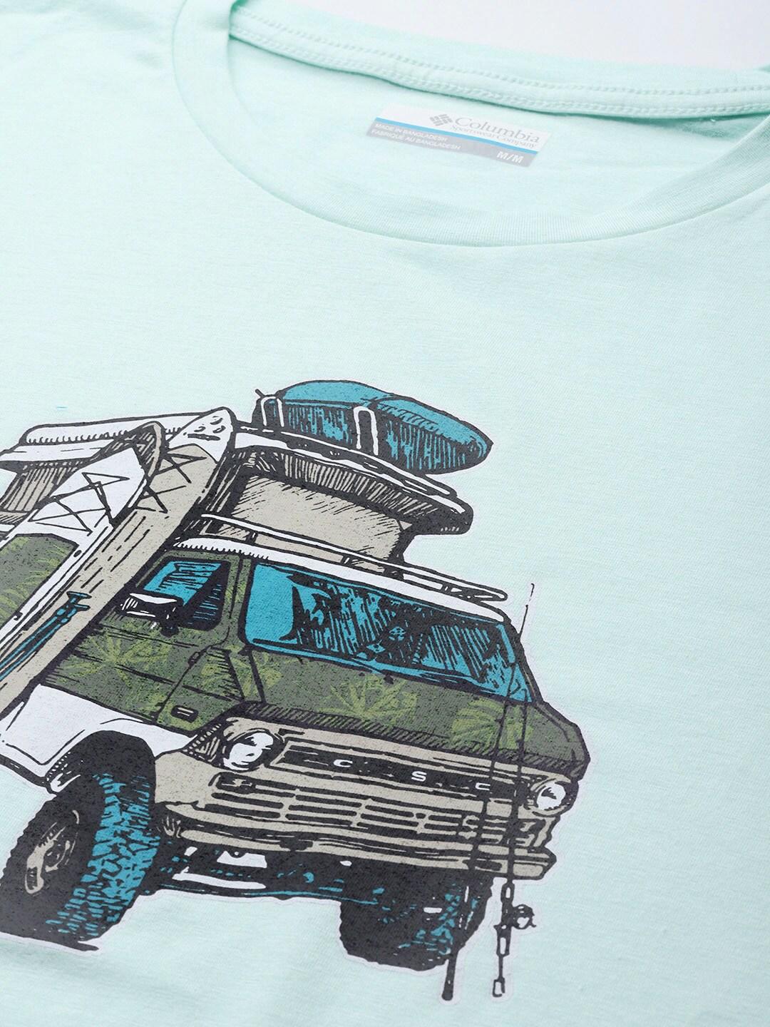 Columbia Men Blue S Sun Trek Short Sleeve Graphic T-Shirt