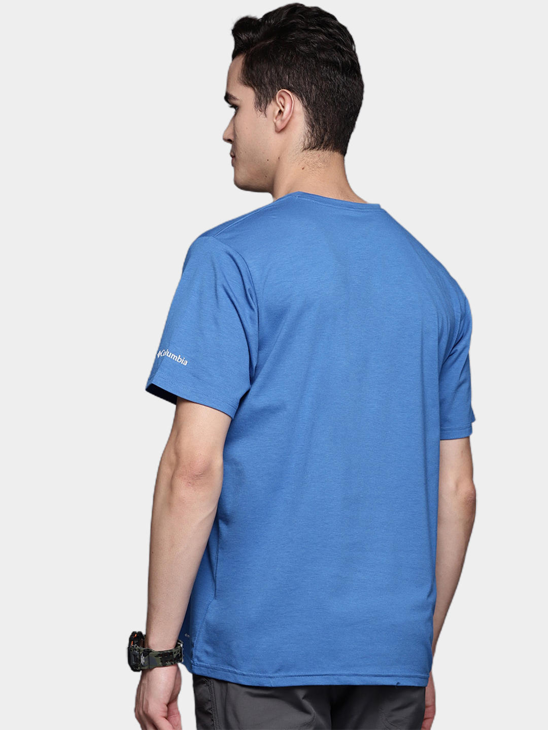 Columbia Men Blue S Sun Trek Short Sleeve Graphic T-Shirt