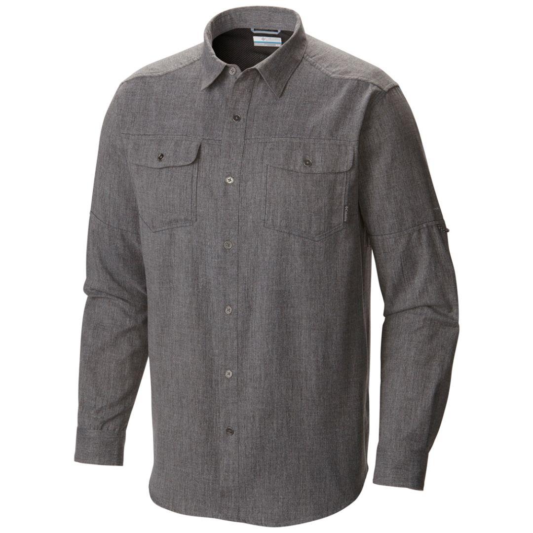 Columbia Men Black Pilsner Lodge Long Sleeve Shirt (Sun Protection)