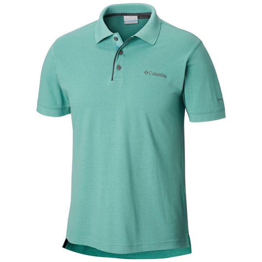 Columbia Men Green Cascade Range Solid Polo T-Shirt