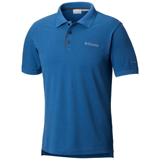 Columbia Men Blue Cascade Range Solid Polo T-Shirt