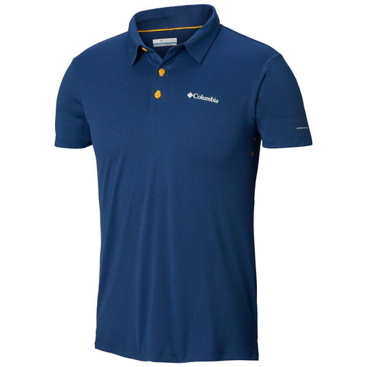Columbia Men Navy Blue Triple Canyon Tech Polo T-Shirt