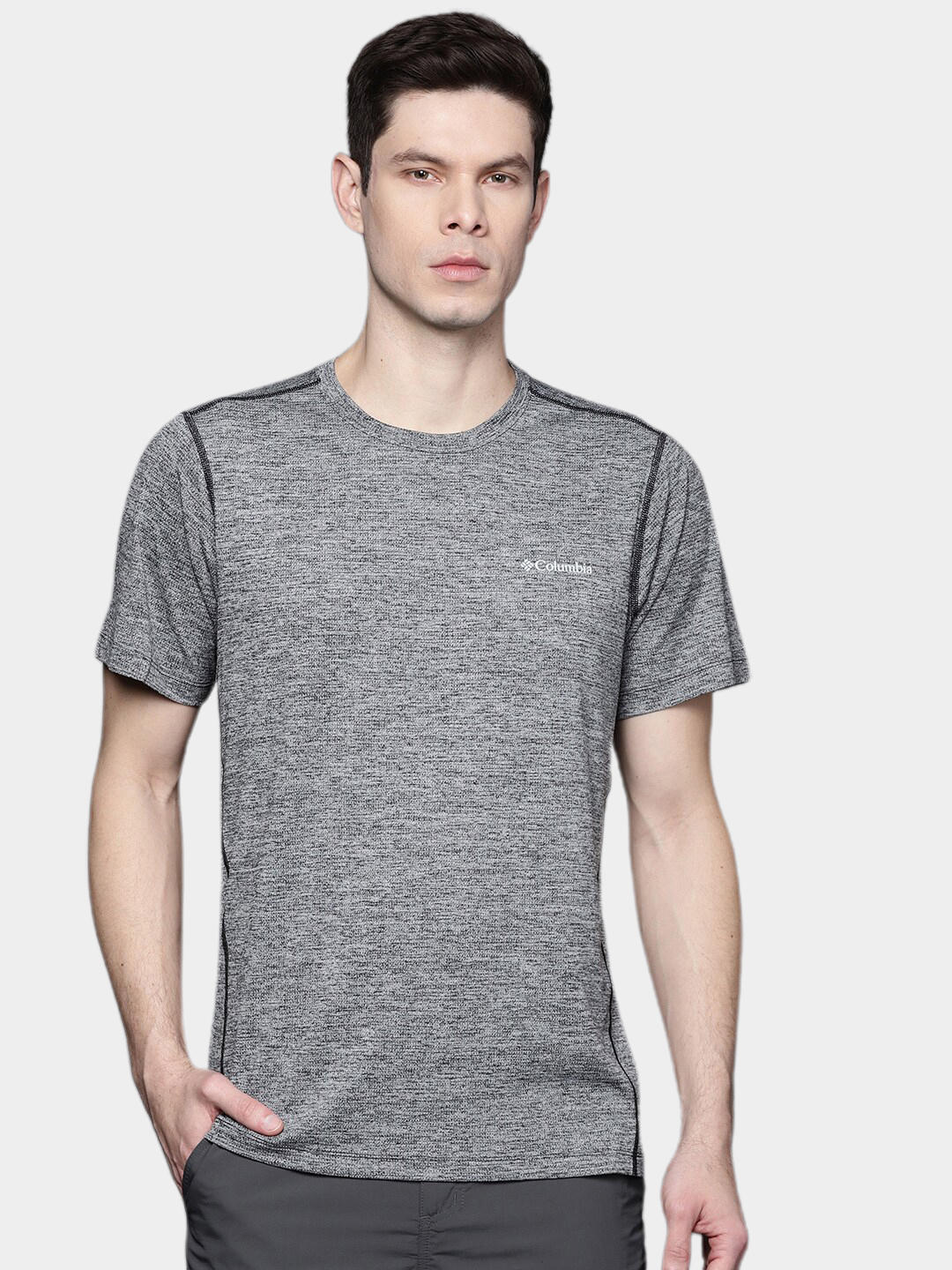 Columbia Men Grey Deschutes Runner Short Sleeve T-Shirt