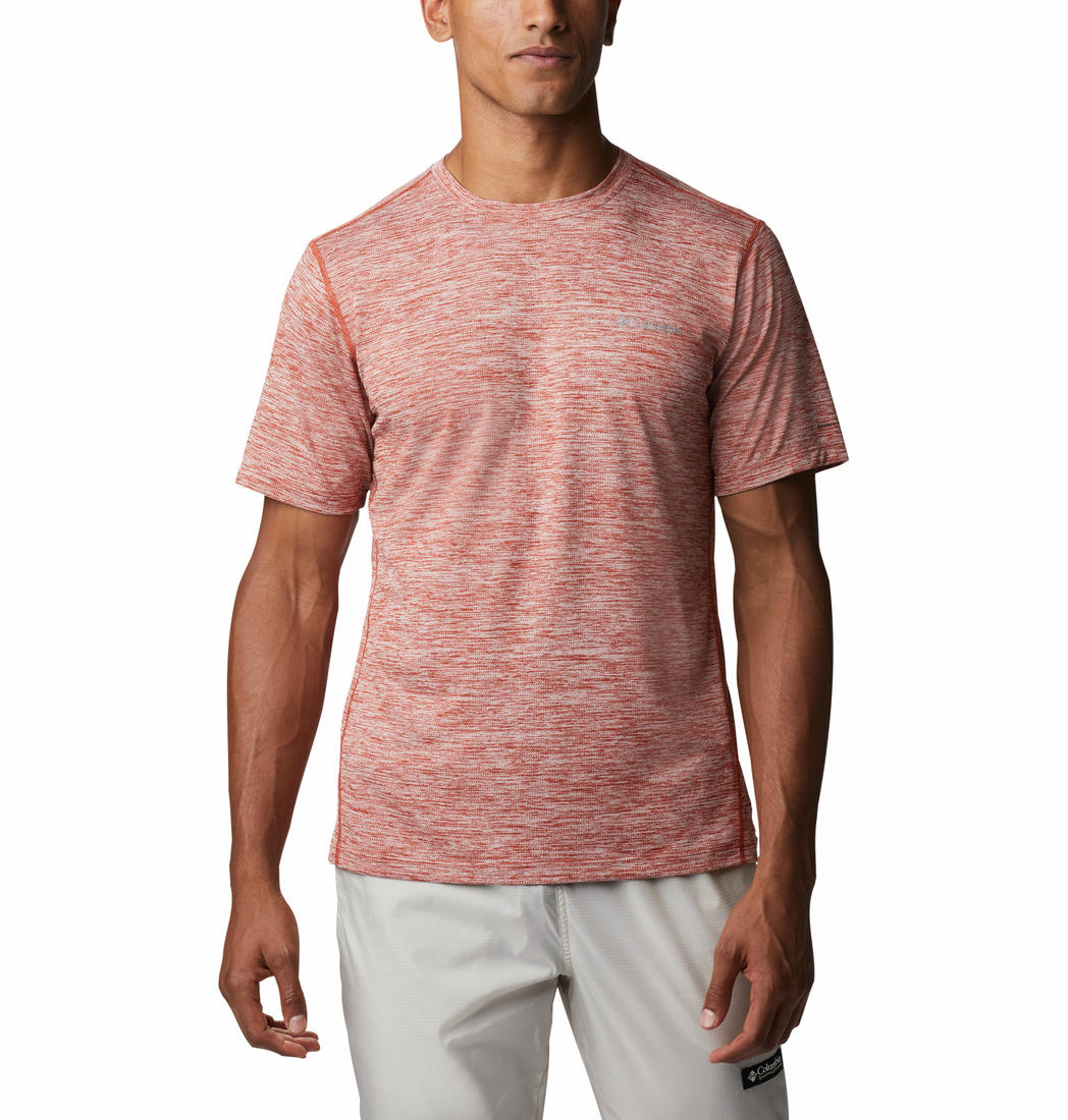 Columbia Men Red Deschutes Runner Short Sleeve T-Shirt