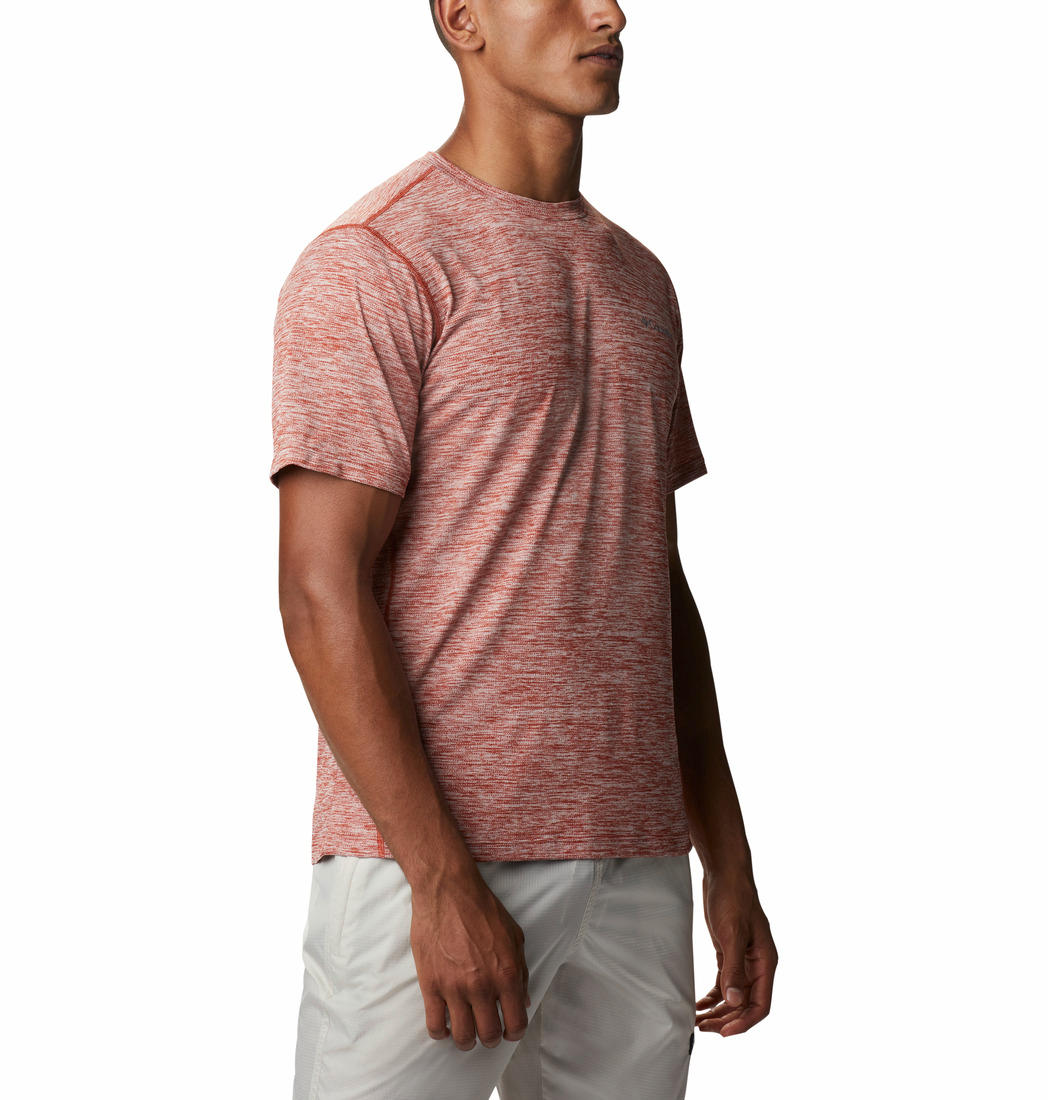 Columbia Men Red Deschutes Runner Short Sleeve T-Shirt