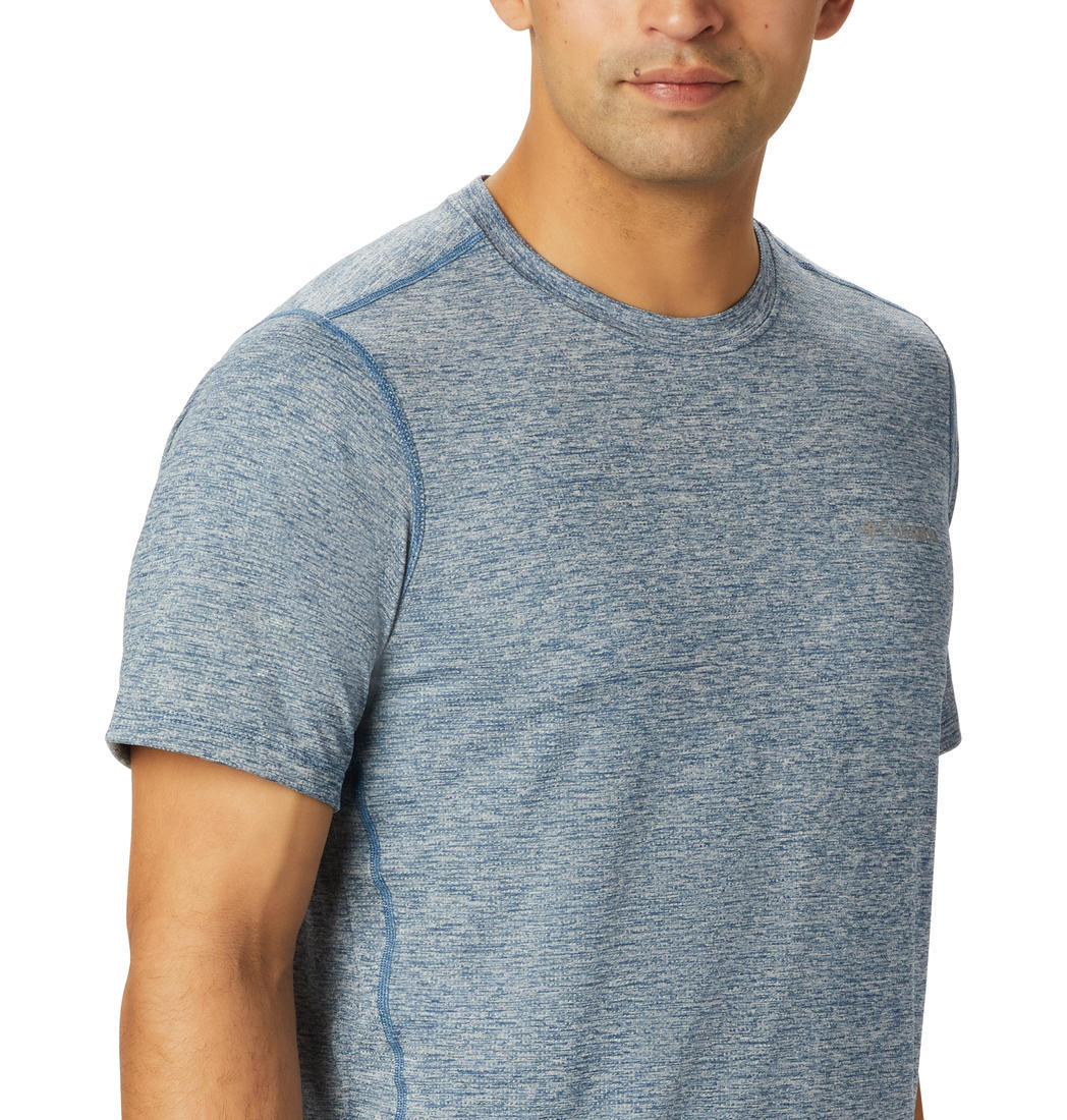Columbia Men Blue Deschutes Runner Short Sleeve T-Shirt