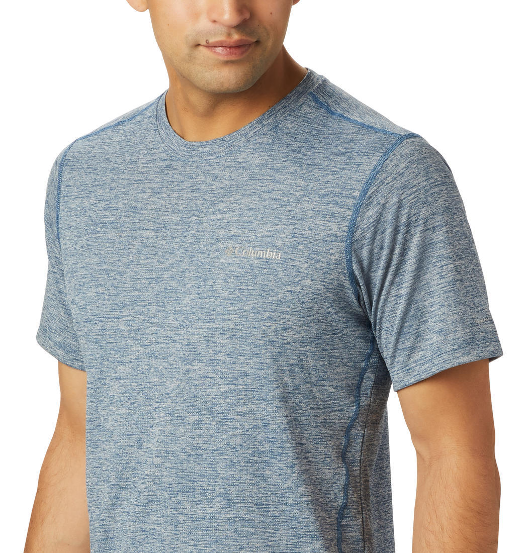 Columbia Men Blue Deschutes Runner Short Sleeve T-Shirt