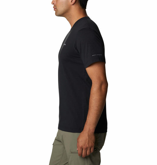 Columbia Men Black Sun Trek V-Neck Short Sleeve T-Shirt