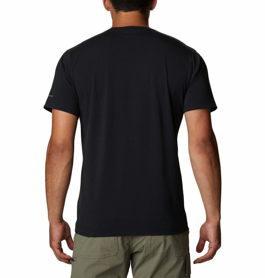 Columbia Men Black Sun Trek V-Neck Short Sleeve T-Shirt