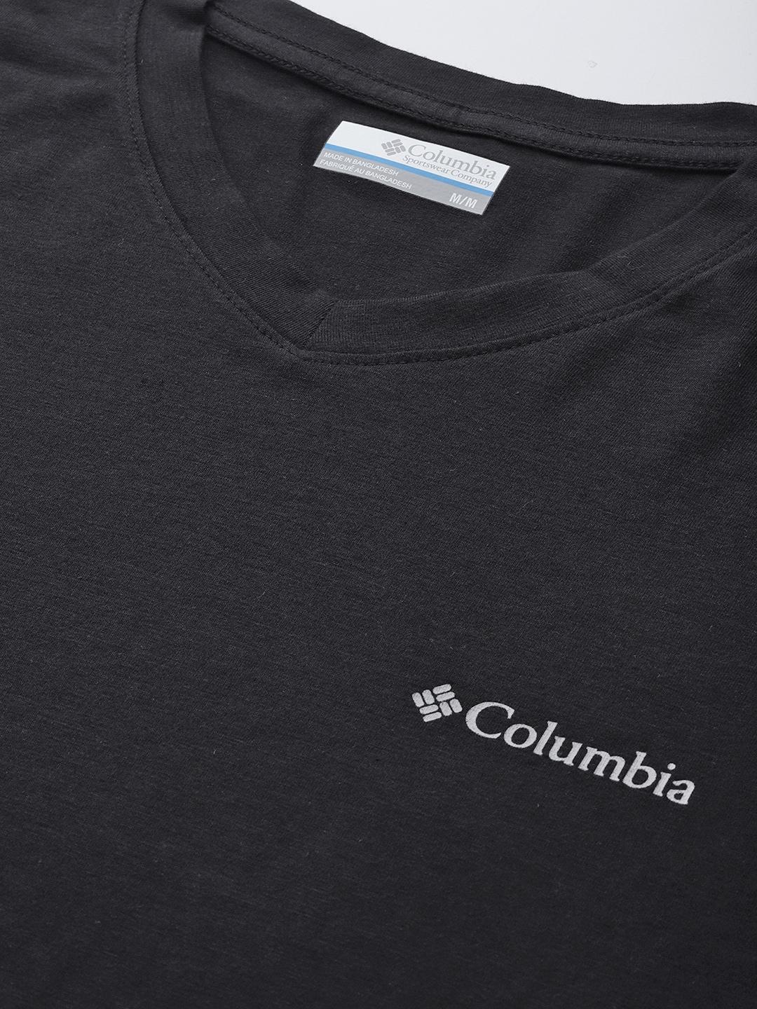 Columbia Men Black Sun Trek V-Neck Short Sleeve T-Shirt