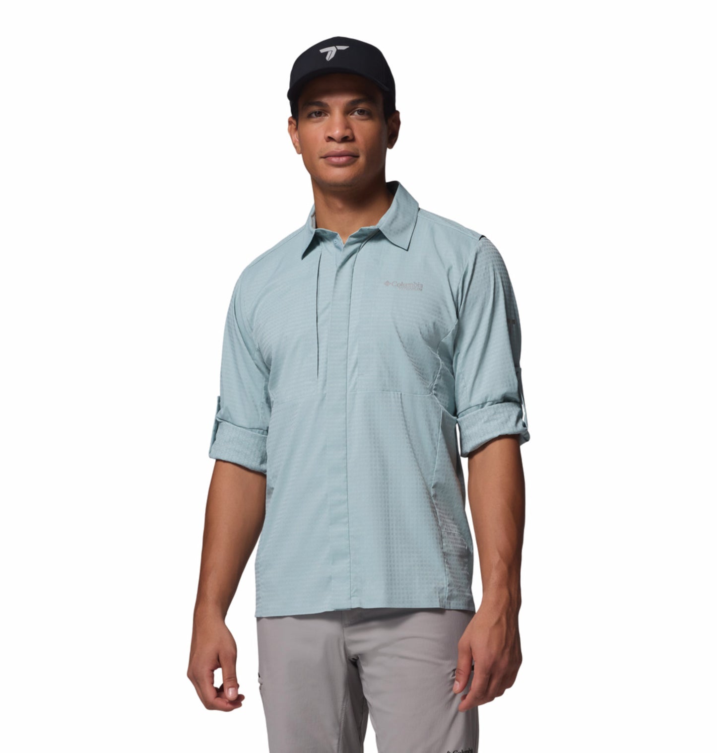 Columbia Men Blue Omni-Freeze Ridge Ascent Long Sleeve Shirt
