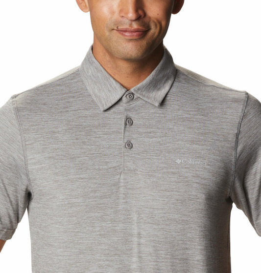 Columbia Men Grey Tech Trail Polo T-Shirt