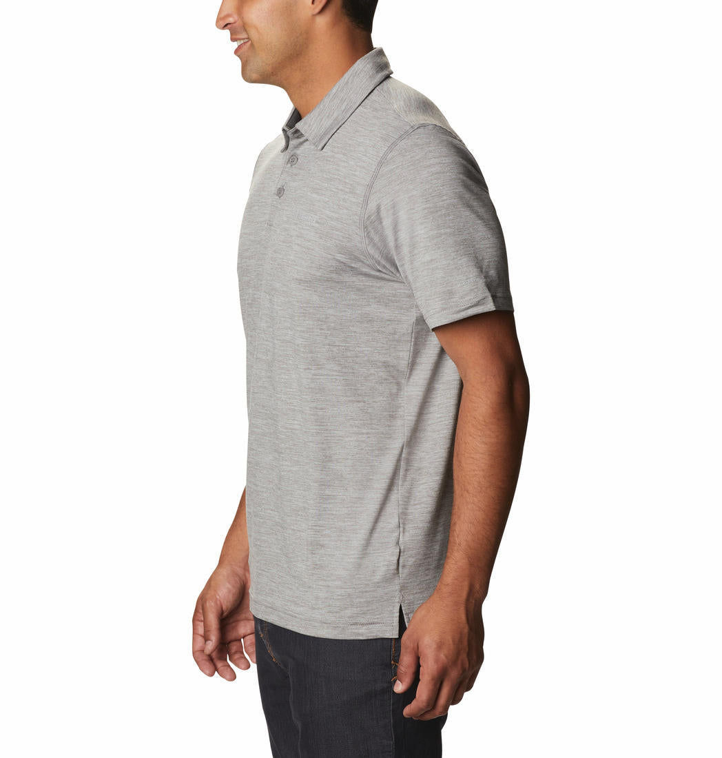 Columbia Men Grey Tech Trail Polo T-Shirt