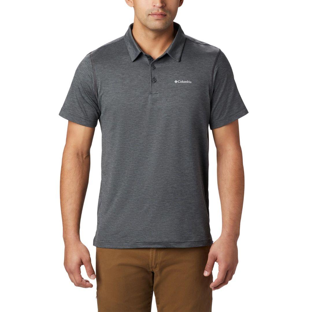 Columbia Men Black Tech Trail Polo T-Shirt