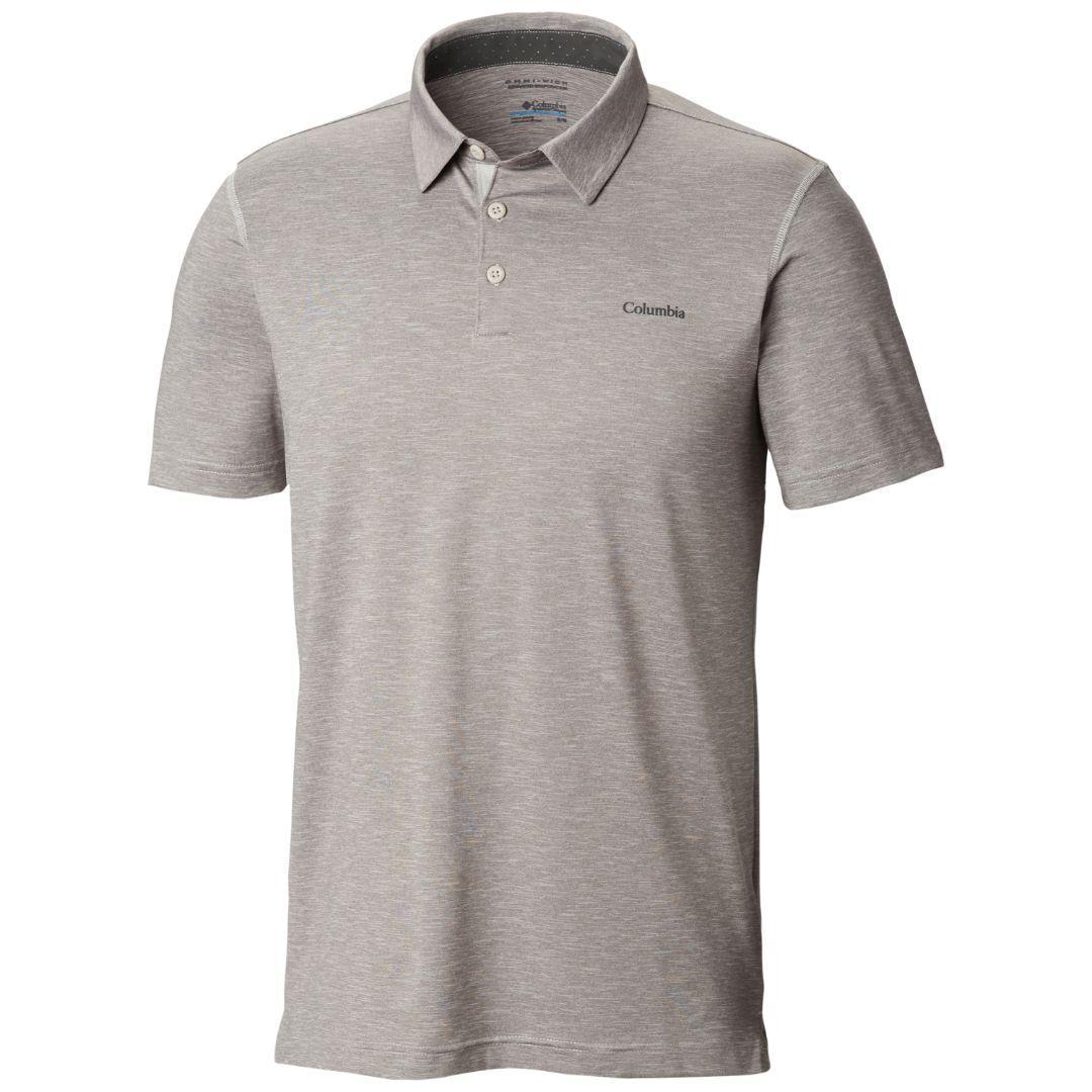 Columbia Men Grey Tech Trail Polo T-Shirt