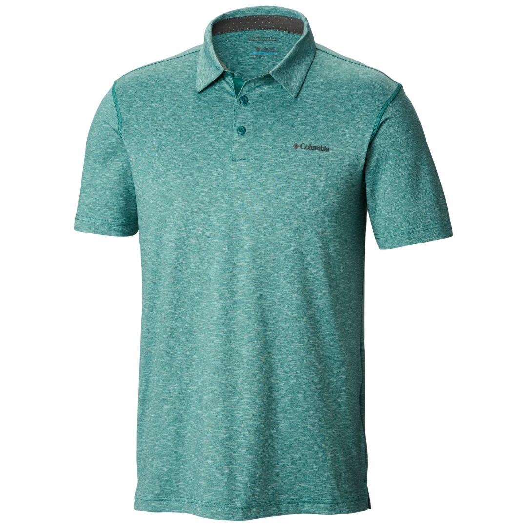 Columbia Men Green Tech Trail Polo T-Shirt