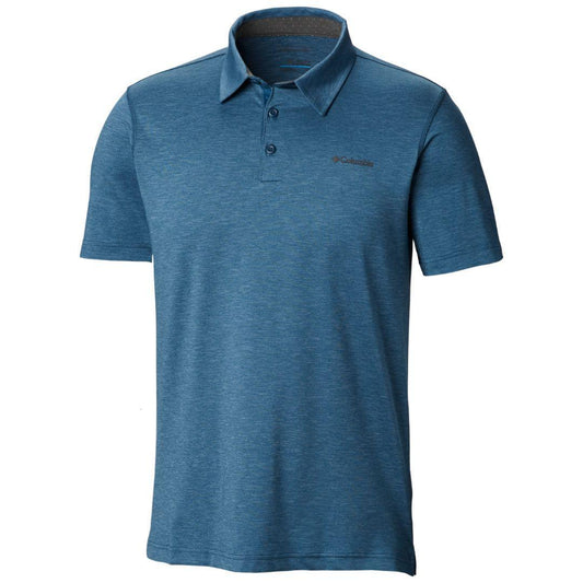 Columbia Men Blue Tech Trail Polo T-Shirt