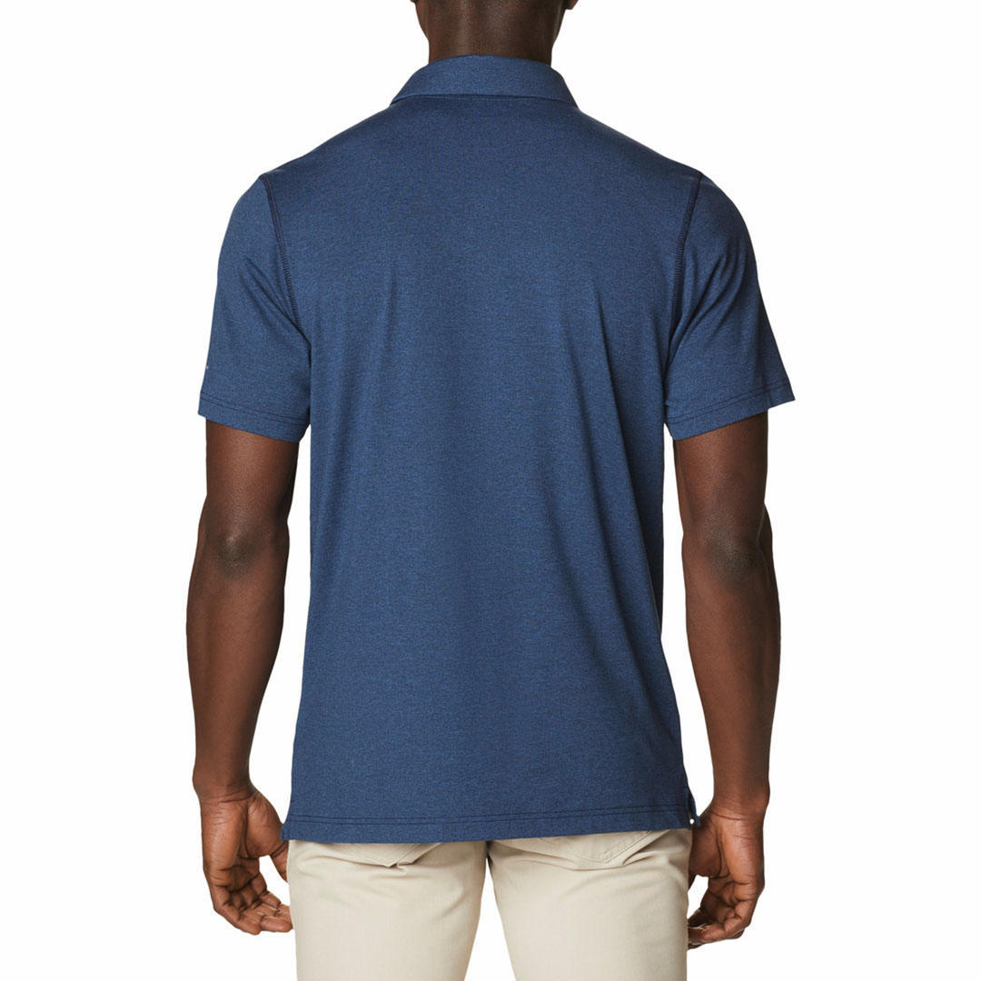 A Men Wearing Columbia Men Blue Tech Trail Polo (Sun Protection)