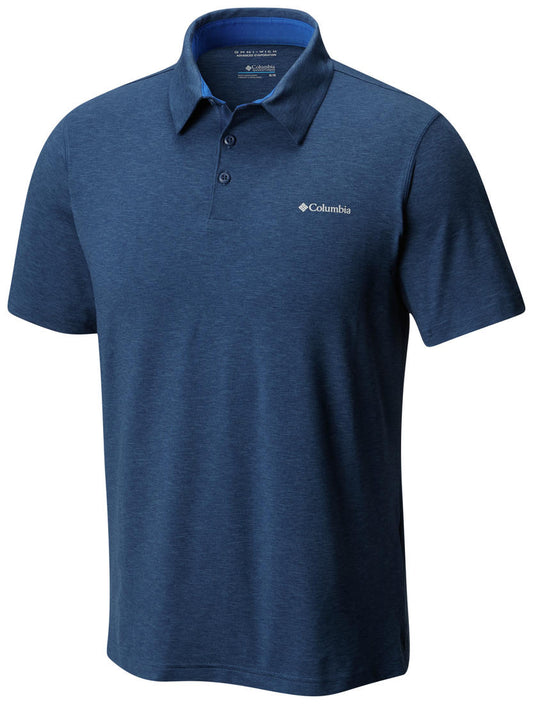 Columbia Men Blue Tech Trail Polo T-Shirt