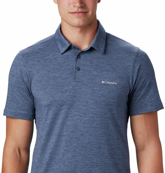 Columbia Men Blue Tech Trail Polo T-Shirt