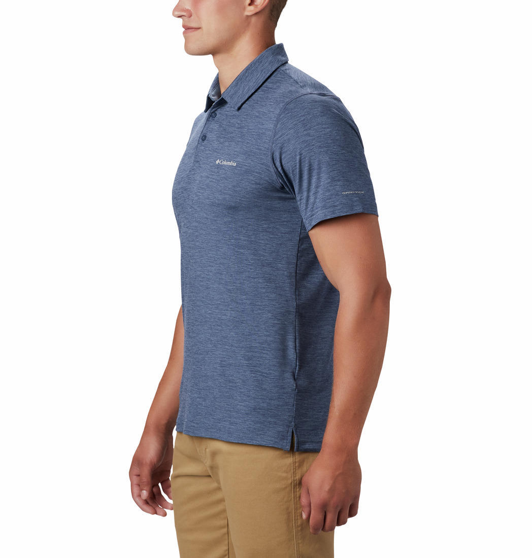 Columbia Men Blue Tech Trail Polo T-Shirt