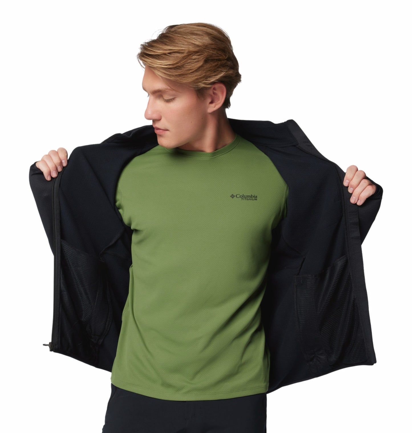 Columbia Men’s Omni-Wick Black Full-Zip Fleece Jacket Plus Size