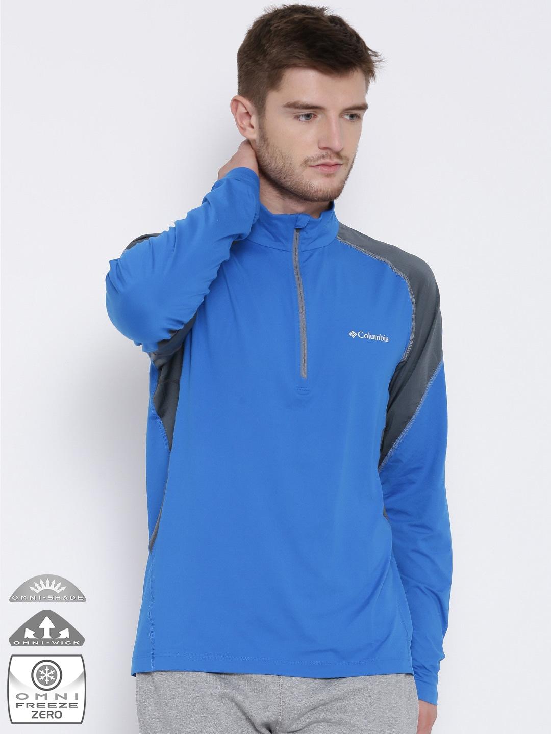 Columbia Men Blue Freeze Degree II Half Zip Long Sleeve