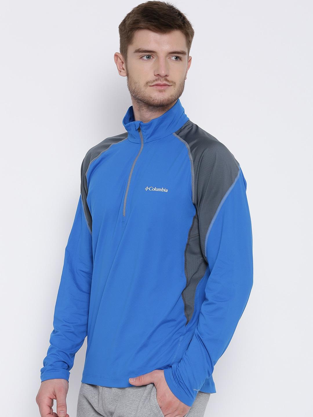 Columbia Men Blue Freeze Degree II Half Zip Long Sleeve