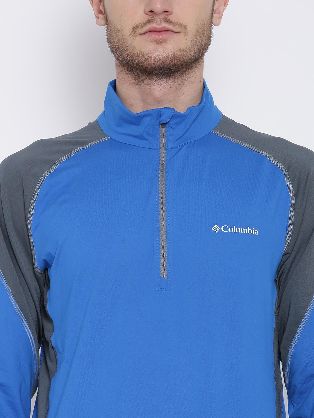 Columbia Men Blue Freeze Degree II Half Zip Long Sleeve