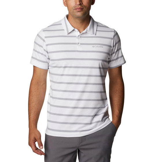Columbia Men White Sun Trek Polo T-Shirt