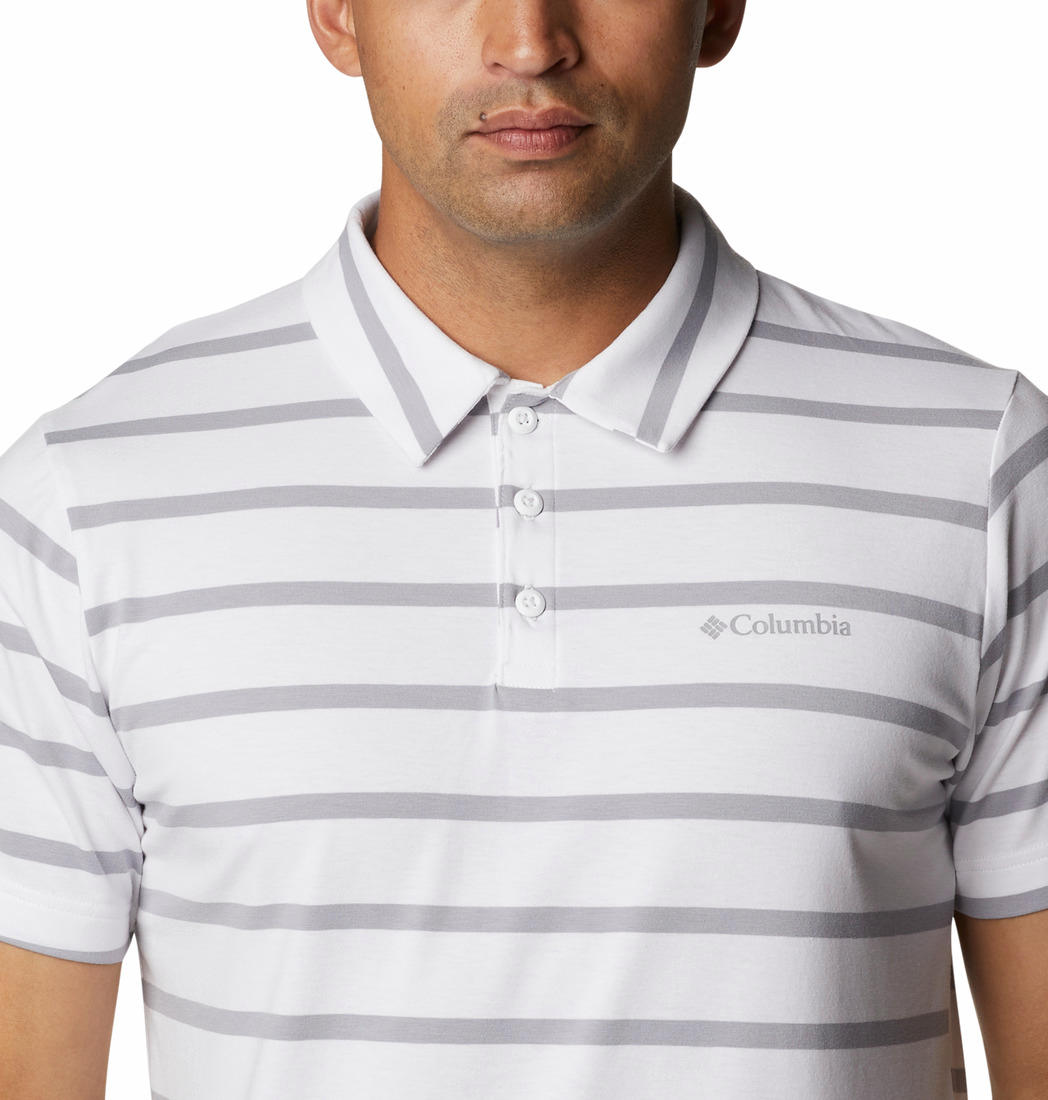 Columbia Men White Sun Trek Polo T-Shirt