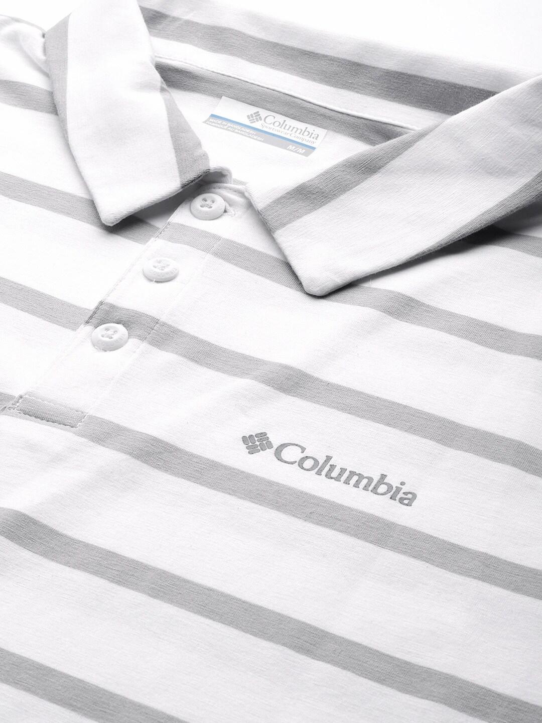 Columbia Men White Sun Trek Polo T-Shirt