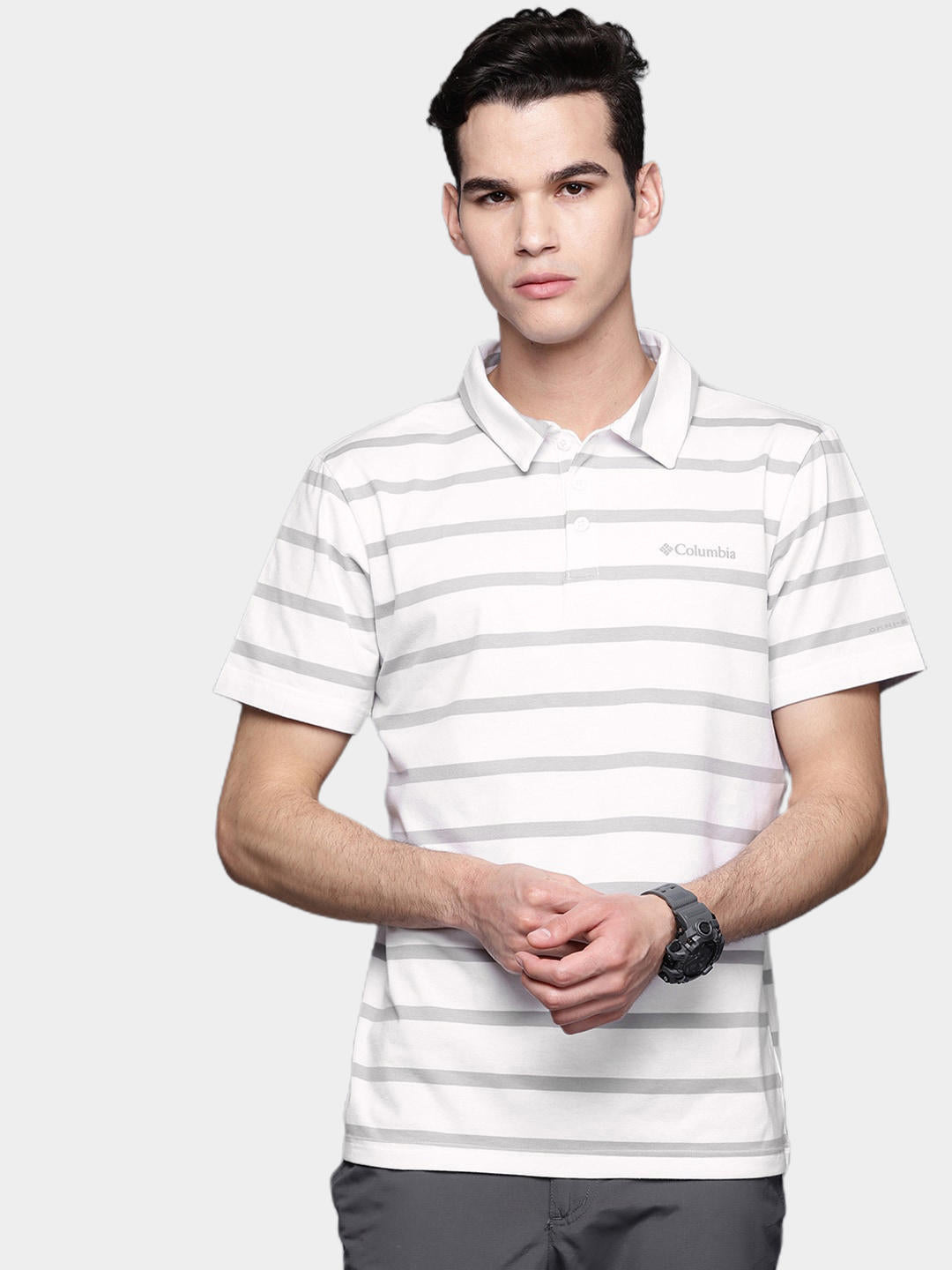 Columbia Men White Sun Trek Polo T-Shirt