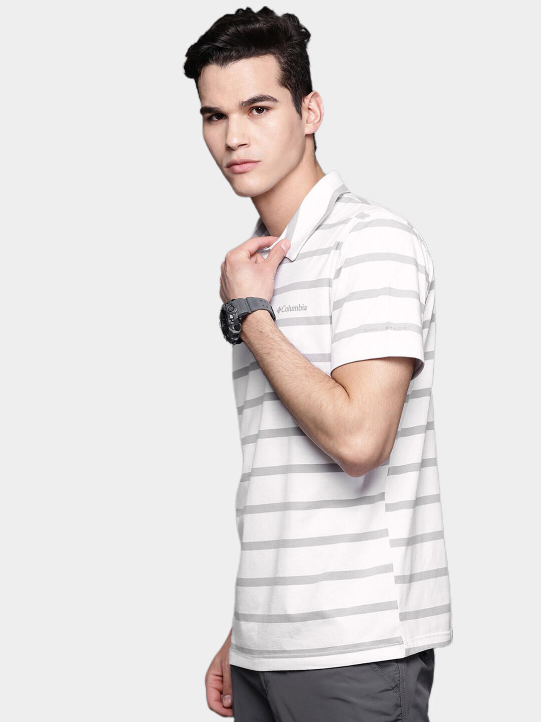 Columbia Men White Sun Trek Polo T-Shirt