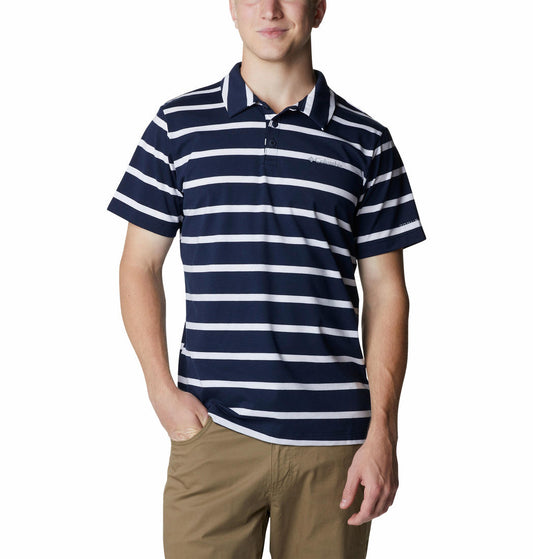 Columbia Men Navy Blue Sun Trek Polo T-Shirt
