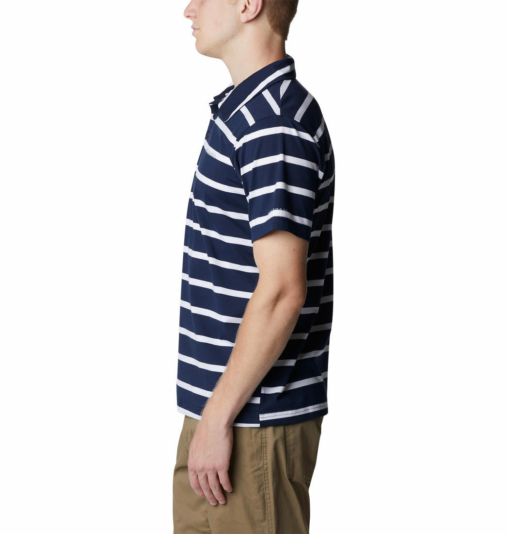 Columbia Men Navy Blue Sun Trek Polo T-Shirt