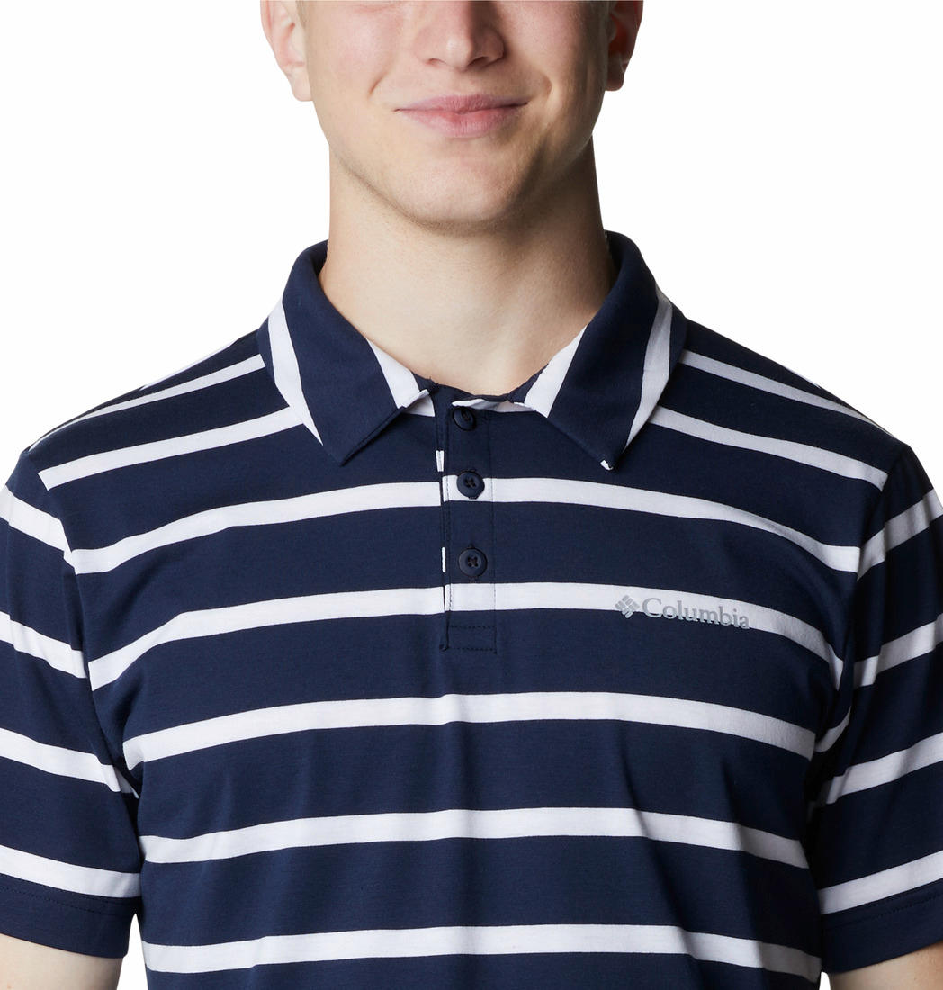 Columbia Men Navy Blue Sun Trek Polo T-Shirt