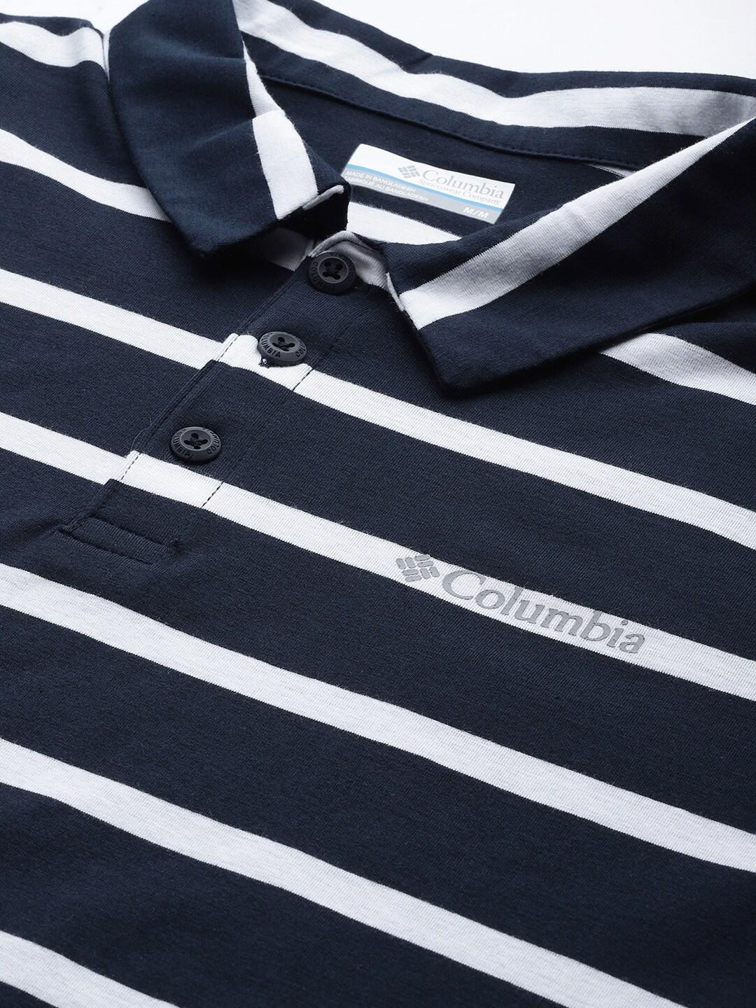 Columbia Men Navy Blue Sun Trek Polo T-Shirt