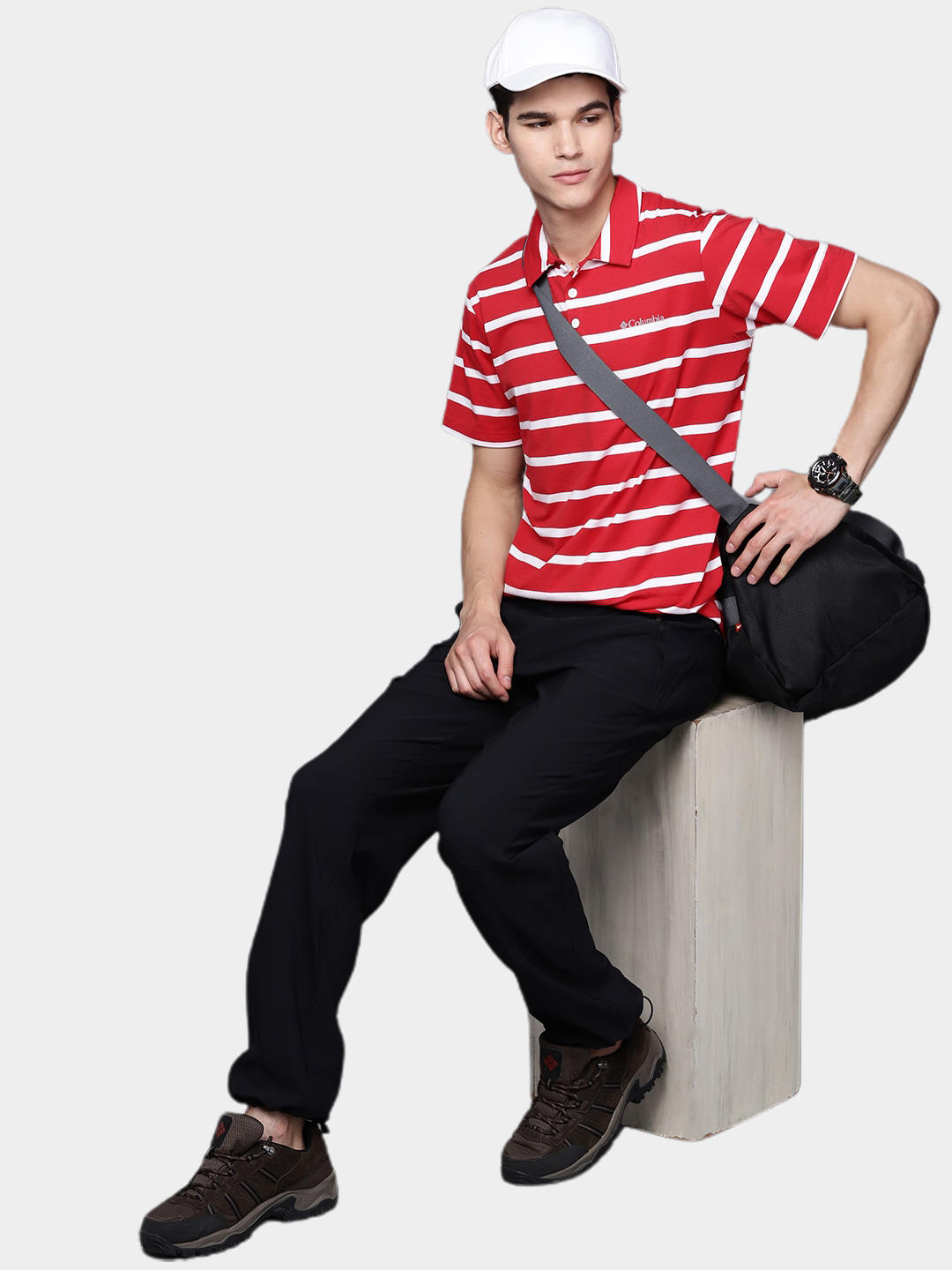 Columbia Men Red Sun Trek Polo T-Shirt
