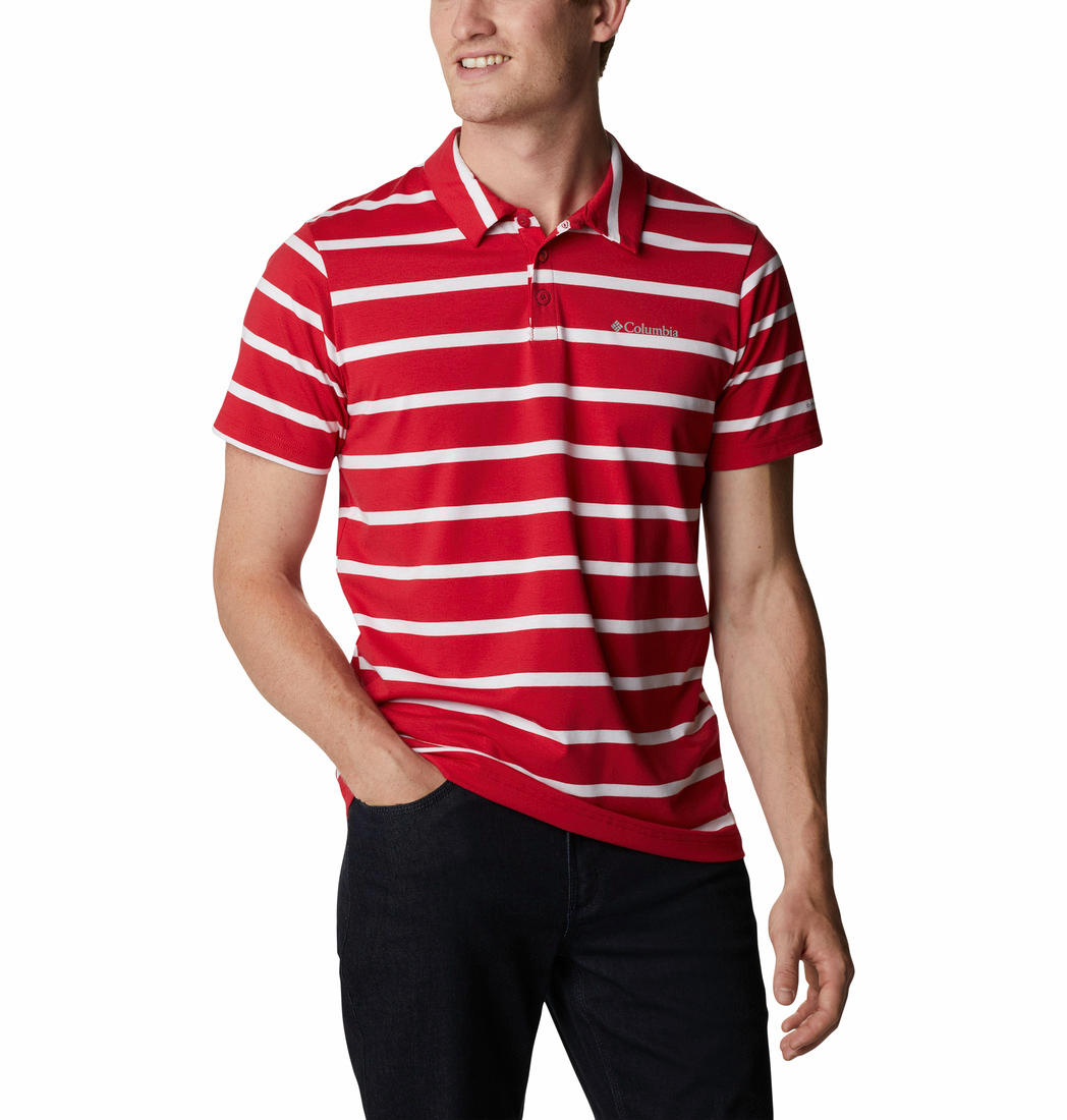 Columbia Men Red Sun Trek Polo T-Shirt