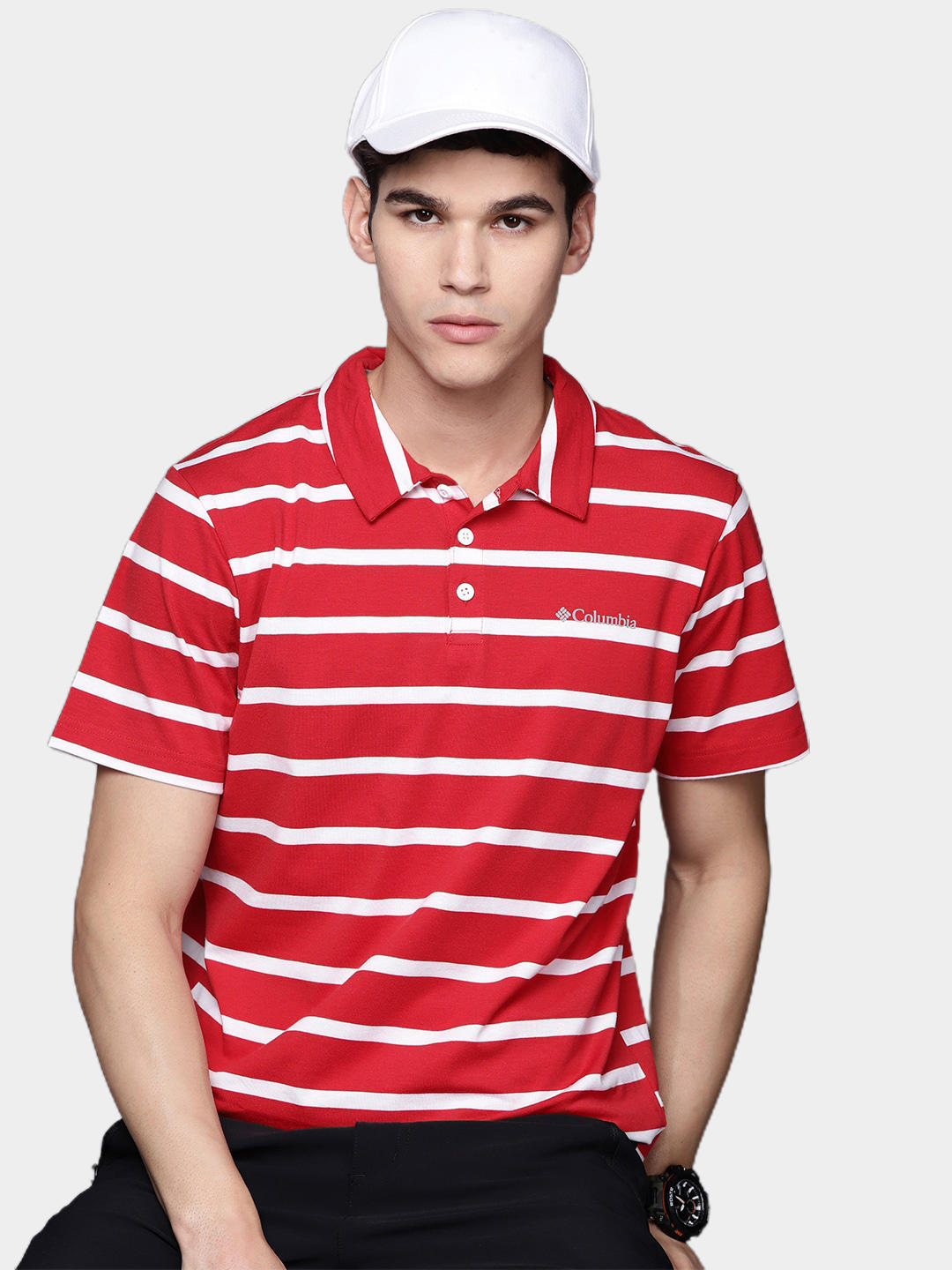 Columbia Men Red Sun Trek Polo T-Shirt