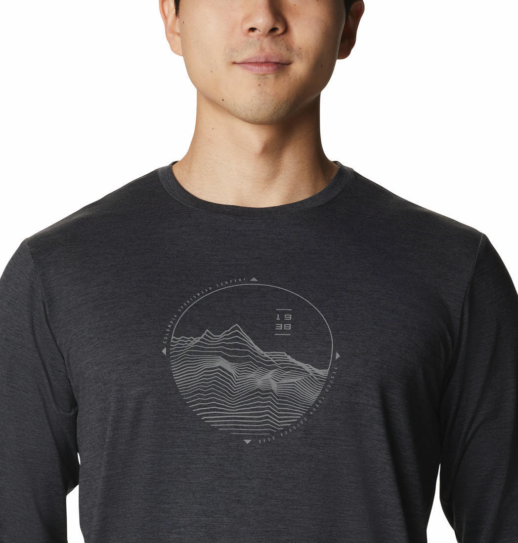 Columbia Men Black Omni-Wick Tech Trail Graphic Tshirt