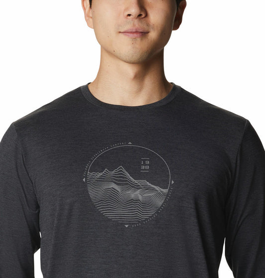 Columbia Men Black Omni-Wick Tech Trail Graphic Tshirt