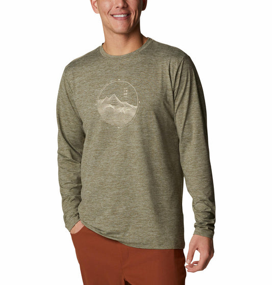 Columbia Men Green Omni-Wick Tech Trail Graphic Tshirt