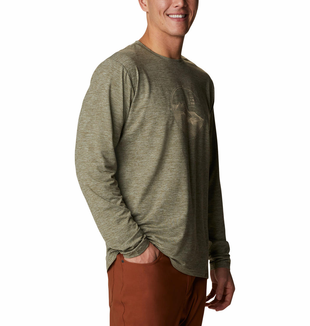 Columbia Men Green Omni-Wick Tech Trail Graphic Tshirt