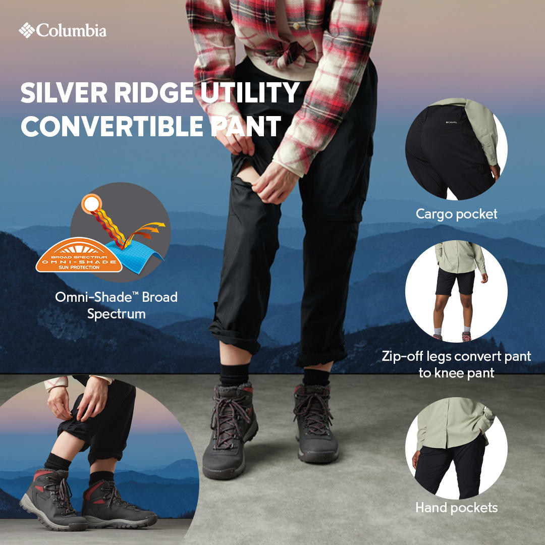 Columbia Womens Black Silver Ridge Utility Convertible Pant