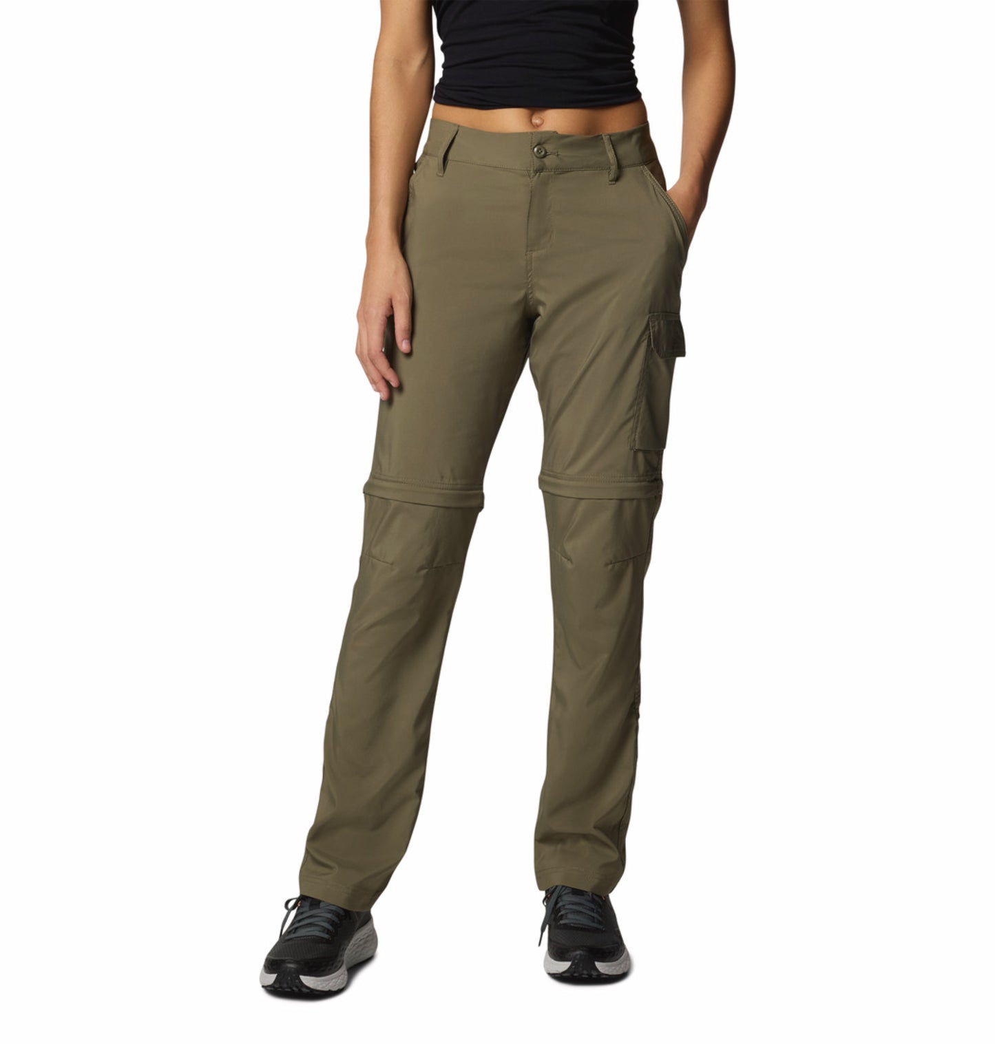 Columbia Women Olive Green Omni-Shade Silver Ridge Utility Convertible Pant