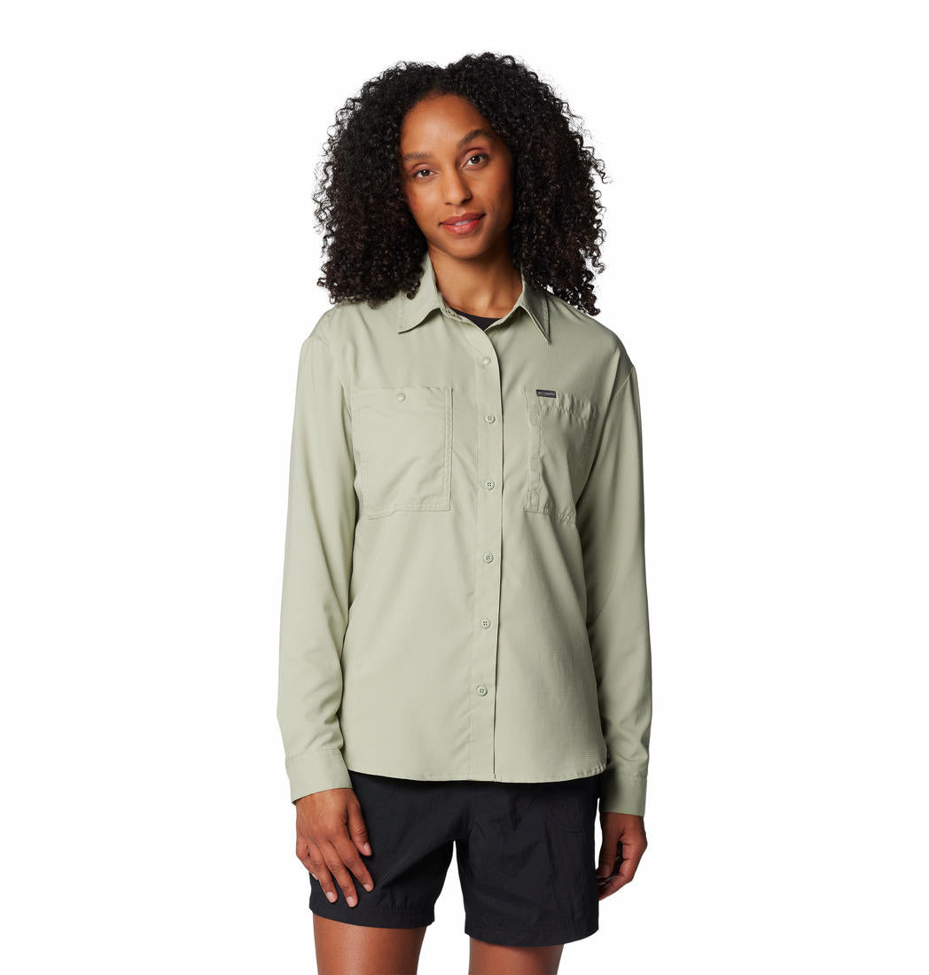 Columbia Womens Green Silver Ridge Utility Long Sleeve Shirt
