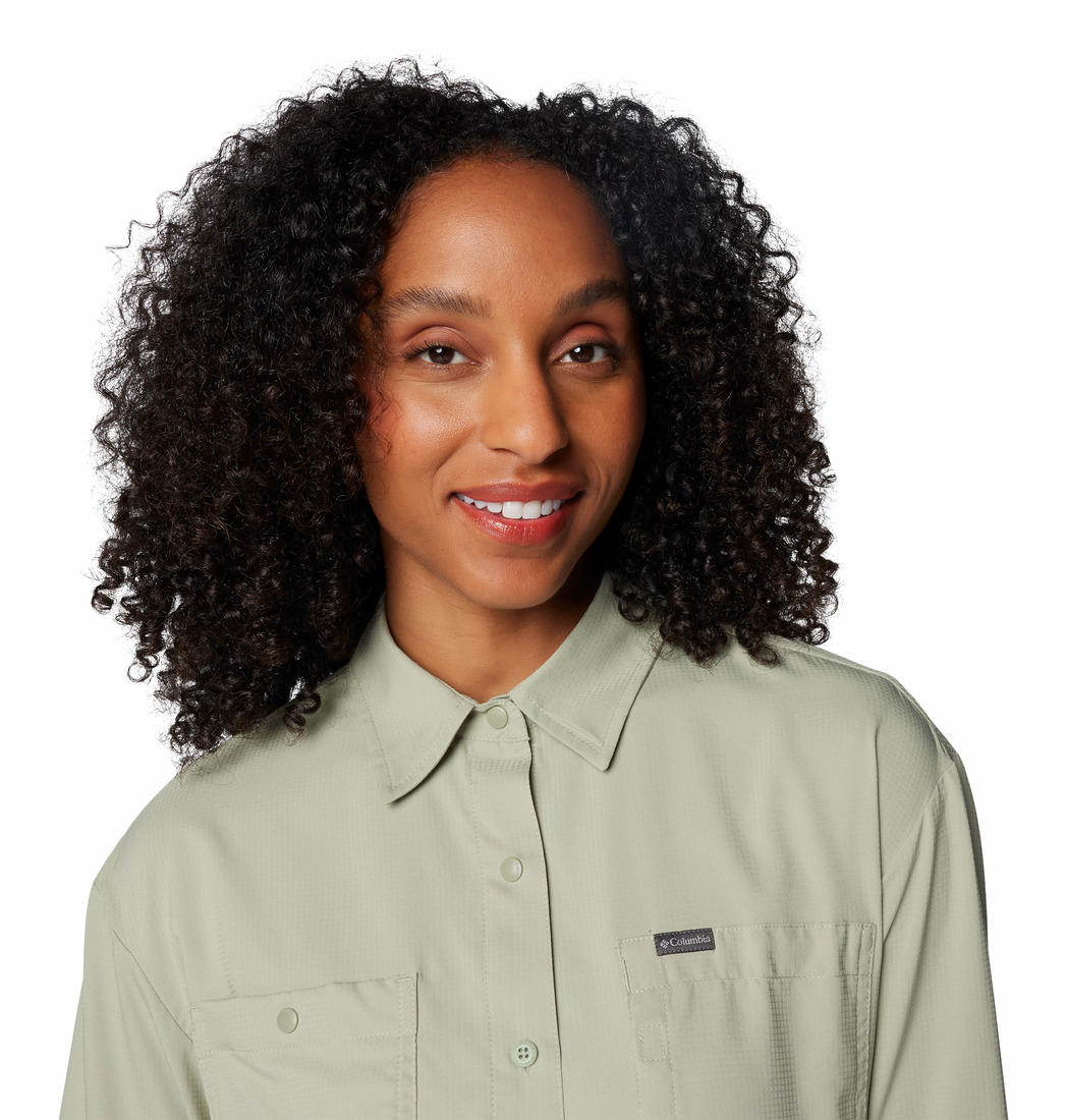 Columbia Womens Green Silver Ridge Utility Long Sleeve Shirt