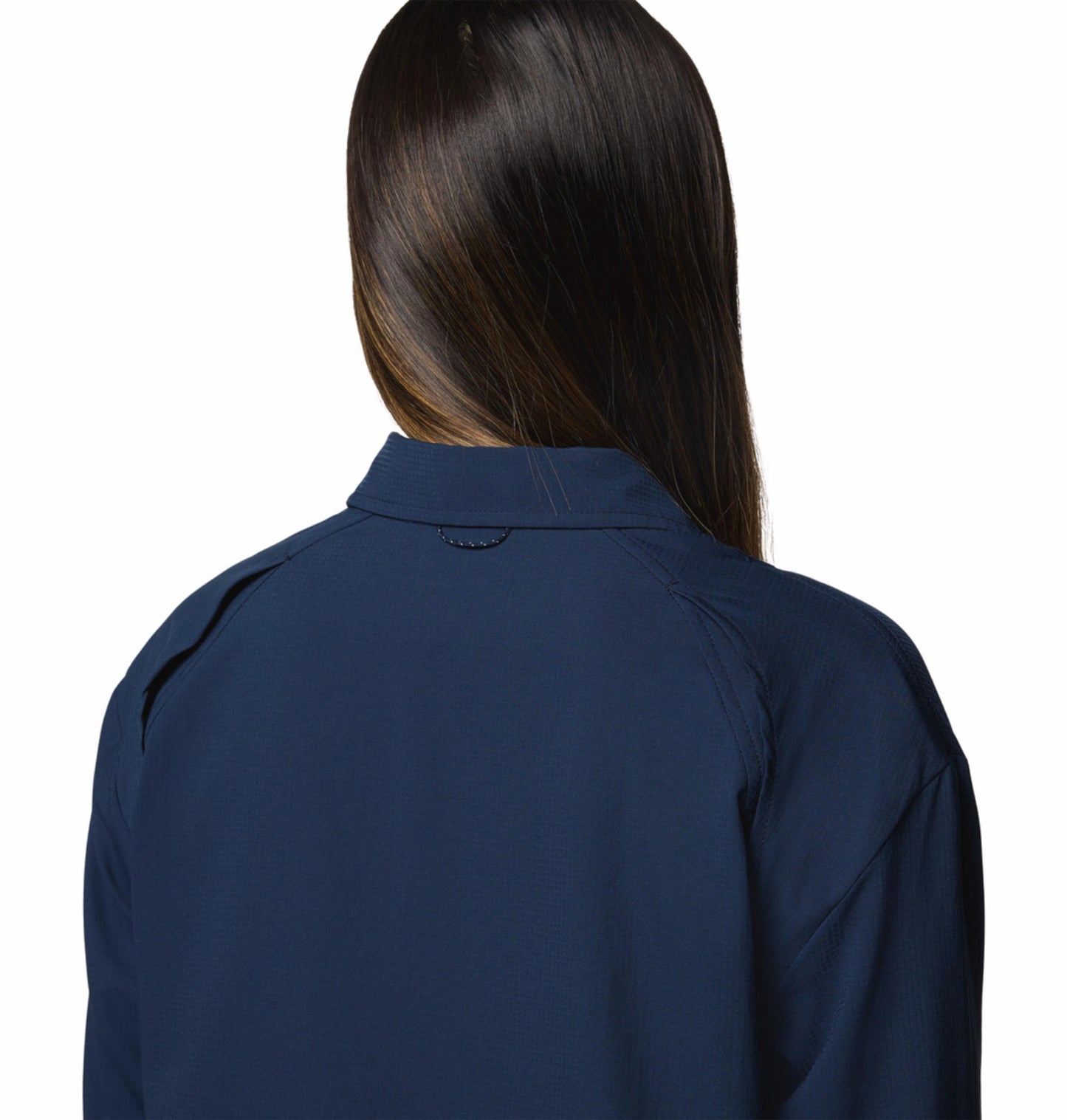 Columbia Womens Navy Blue Omni-Shade Broad Spectrum Silver Ridge Utility Long Sleeve Shirt